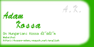 adam kossa business card